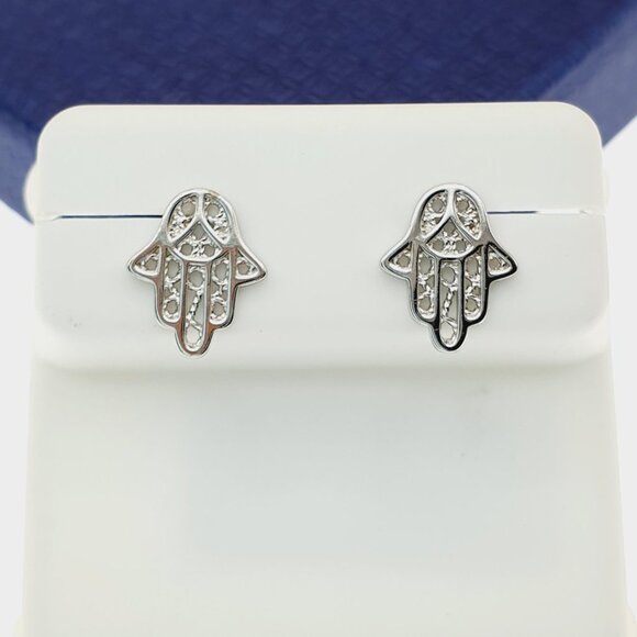 925 Sterling Silver CZ Stud Earrings for Women/Girl, US925P1012 - Picture 10 of 11